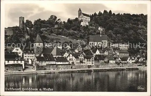 Hirschhorn Neckar Ortsblick mit Schloss Kat. Hirschhorn (Neckar)