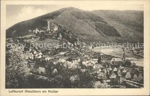 Hirschhorn Neckar Panorama mit Schloss Kat. Hirschhorn (Neckar)