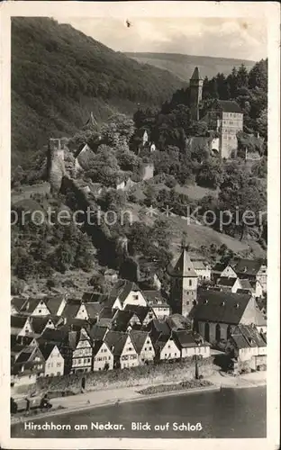 Hirschhorn Neckar Ortsansicht mit Schloss Kat. Hirschhorn (Neckar)