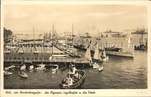 Kiel Am Hindenburgufer Schiffe Olympia Segelhafen Kat. Kiel