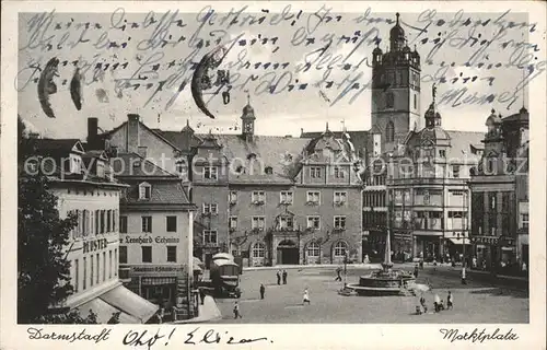 Darmstadt Marktplatz mit Kirche Kat. Darmstadt