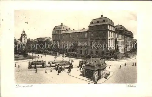 Darmstadt Schloss Strassenbahn  Kat. Darmstadt