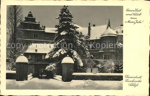 Darmstadt Verschneites Schloss Kat. Darmstadt