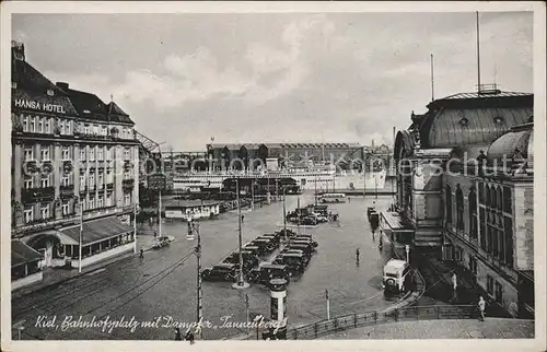 Kiel Bahnhofsplatz mit Dampfer Tannenberg Kat. Kiel