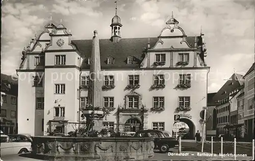 Darmstadt Rathaus und Marktbrunnen Kat. Darmstadt