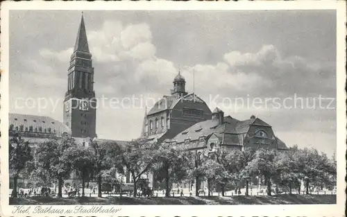 Kiel Rathaus und Stadttheater Kat. Kiel