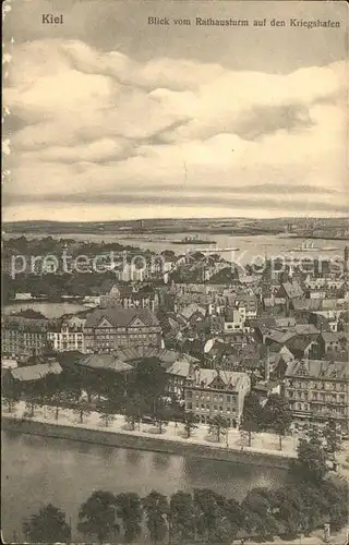 Kiel Kriegshafen vom Rathausturm Kat. Kiel