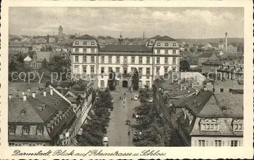 Darmstadt Rheinstrasse und Schloss Kat. Darmstadt