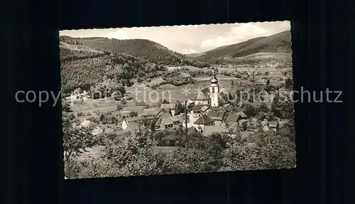 Unterschoenmattenwag Ortsblick mit Kirche Kat. Wald Michelbach