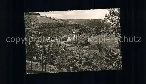 Unterschoenmattenwag Ortsblick mit Kirche Kat. Wald Michelbach