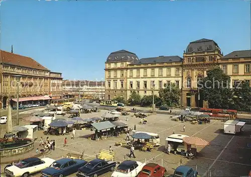 Darmstadt Marktplatz mit Schloss Kat. Darmstadt