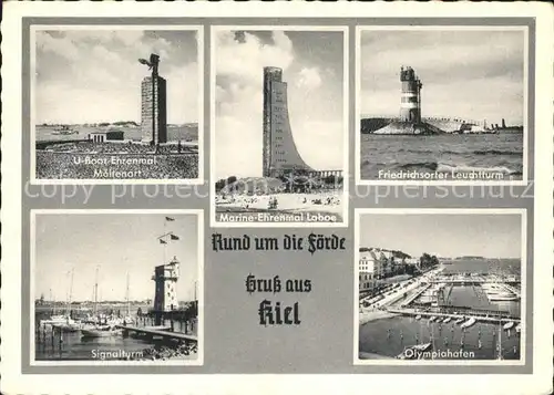 Kiel UBoot Ehrenmal Leuchtturm Signalturm Olympiahafen Kat. Kiel