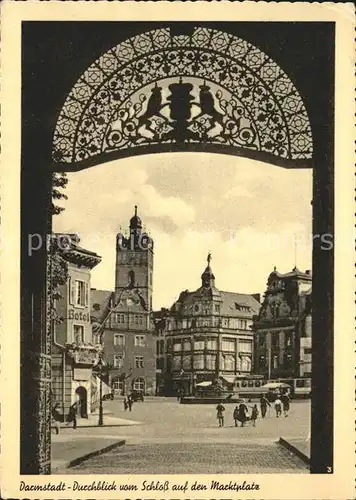 Darmstadt Durchblick vom Schloss zum Marktplatz Kat. Darmstadt