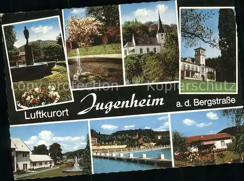 Jugenheim Seeheim Jugenheim Brunnen Kirche Schwimmbad Teilansichten Kat. Seeheim Jugenheim Bergstrasse
