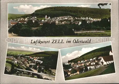 Zell Odenwald Panorama Teilansichten Kat. Bad Koenig