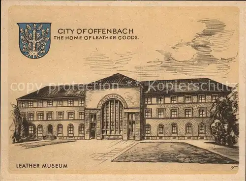 Offenbach Main Leder Museum Zeichnung Kat. Offenbach am Main
