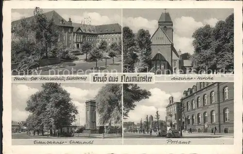 Neumuenster Schleswig Holstein Friedr Ebert Krankenhaus Kirche Eisenbahner Ehrenmal Postamt Kat. Neumuenster
