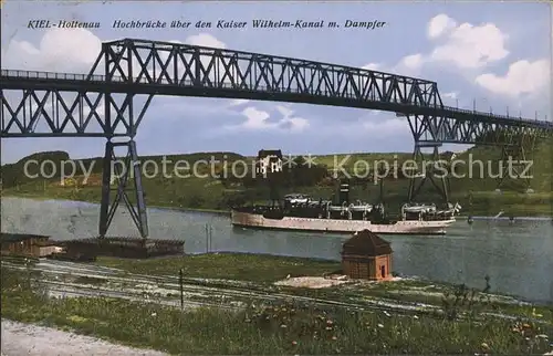Holtenau Kiel Hochbrueke ueber den Kaiser Wilhelm Kanal Dampfer Kat. Kiel