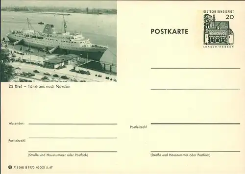 Kiel Faehrhaus Passagierschiff Kat. Kiel