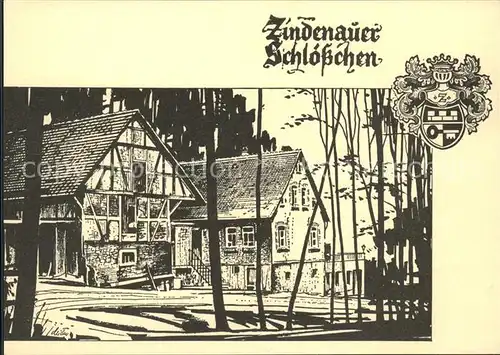 hf19442 Steinau Odenwald Zindenauer Schloesschen Zeichnung Kategorie. Fischbachtal Alte Ansichtskarten