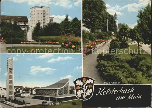 Kelsterbach Hochhaus Main Anlagen Markuskirche Kat. Kelsterbach