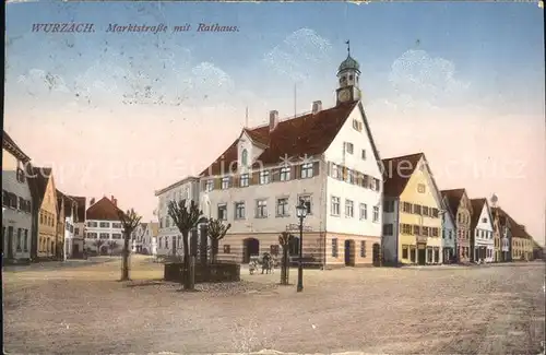 Bad Wurzach Marktstrasse mit Rathaus Kat. Bad Wurzach