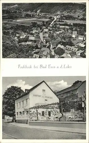 Fachbach Blick ins Lahntal Gasthof Pension zum Rebstock Kat. Fachbach