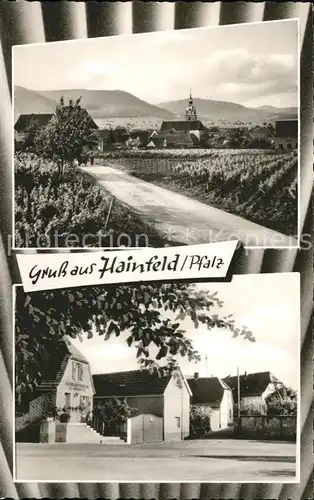 Hainfeld Pfalz Feldweg Kirche Lebensmittelgeschaeft Kat. Hainfeld