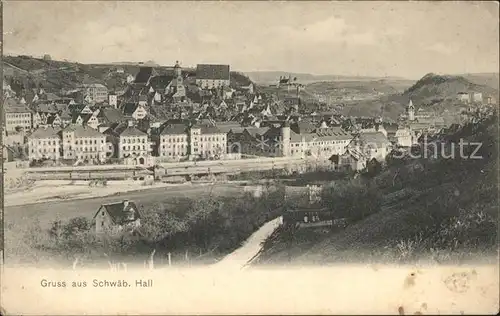 Schwaebisch Hall Blick zur Altstadt Schloss Kat. Schwaebisch Hall