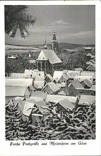 Meisenheim Glan am Glan Blick auf Schlosskirche Weihnachtskarte / Meisenheim /Bad Kreuznach LKR