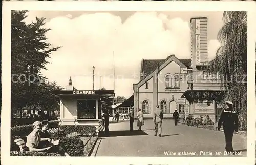 hf19921 Wilhelmshaven Partie am Bahnhof Kiosk Kategorie. Wilhelmshaven Alte Ansichtskarten