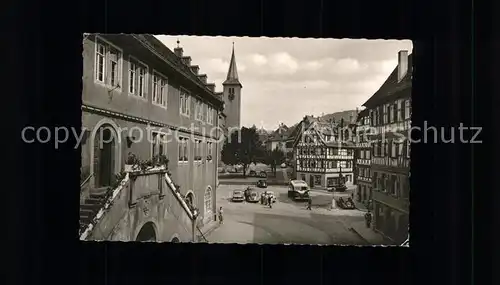 Mosbach Baden Partie am Markt Kirche Kat. Mosbach