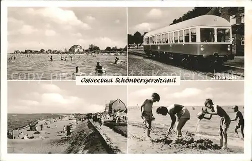 Schoenberger Strand Eisenbahn Silberlachs Zug Ostseebad Strandleben Kinder Kat. Schoenberg (Holstein)