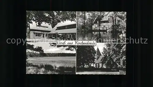 Kirchwalsede Gasthaus Gemischtwaren Federloh Muehle Bullensee Kirche Kat. Kirchwalsede