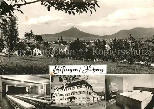 Bisingen Gasthof Hohenzollern Ortsansicht mit Burg Hohenzollern Kat. Bisingen