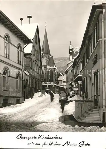 Neckarsteinach Strassenpartie Kirche Neujahrskarte Kat. Neckarsteinach