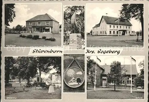 Stuvenborn Kaufhaus Gasthaus Ehrenmal Schule Goldplakette Wettbewerb Schoenstes Dorf Denkmal Hahn Kat. Stuvenborn