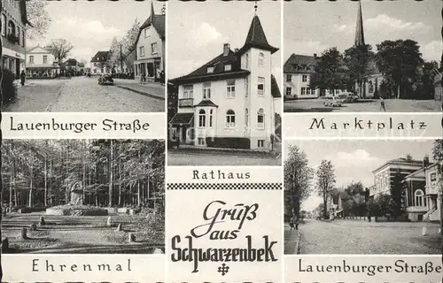 Schwarzenbek Lauenburger Strasse Rathaus Marktplatz Ehrenmal Kat. Schwarzenbek