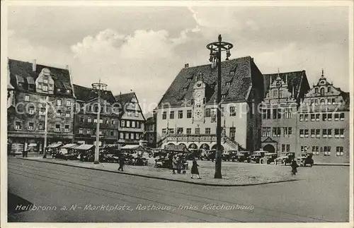 Heilbronn Neckar Marktplatz Rathaus Kaetchenhaus Autos Kat. Heilbronn