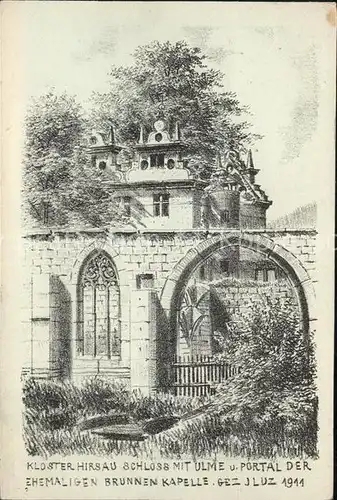 Hirsau Kloster Schloss mit Ulme Kuenstlerkarte Kat. Calw