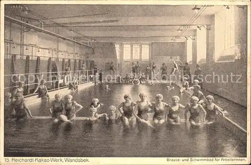 Wandsbek Reichardt Kakao Werk Brause und Schwimmbad fuer Arbeiterinnen  Kat. Hamburg