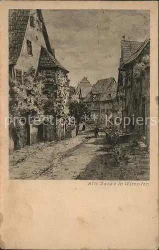 Wimpfen Alte Gasse Kuenstlerkarte Kat. Bad Wimpfen