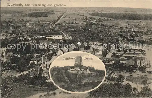 Durlach Panorama vom Turmberg Kat. Karlsruhe