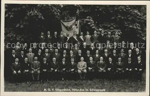 Hoefen Enz Gruppenfoto M.G.V. Saengerbund Kat. Hoefen an der Enz