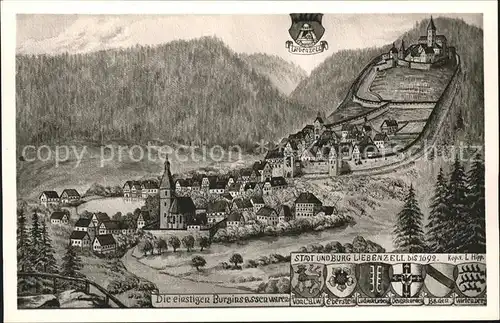 Bad Liebenzell Stadt und Burg Stich  Kat. Bad Liebenzell