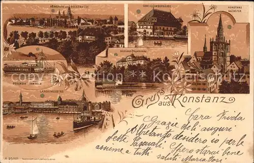 Konstanz Muenster Schiffe Schloss Mainau Kat. Konstanz