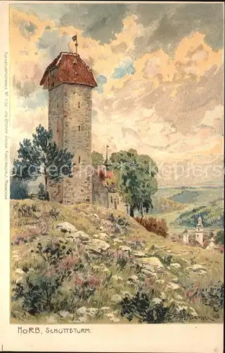 Horb Schuettelturm Kuenstlerkarte Kat. Horb am Neckar