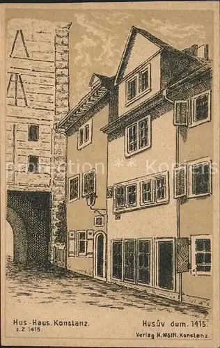 Konstanz Hus Haus um 1415 Kuenstlerkarte  Kat. Konstanz