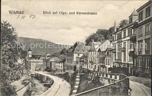 Bad Wildbad Blick auf Olga  u.Kernerstrasse Kat. Bad Wildbad