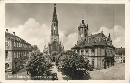 Buehl Baden Rathaus u.Kirche / Buehl /Rastatt LKR